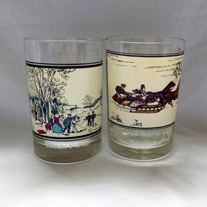 Vintage Arby's Currier & Ives Christmas Collectible Glassware.